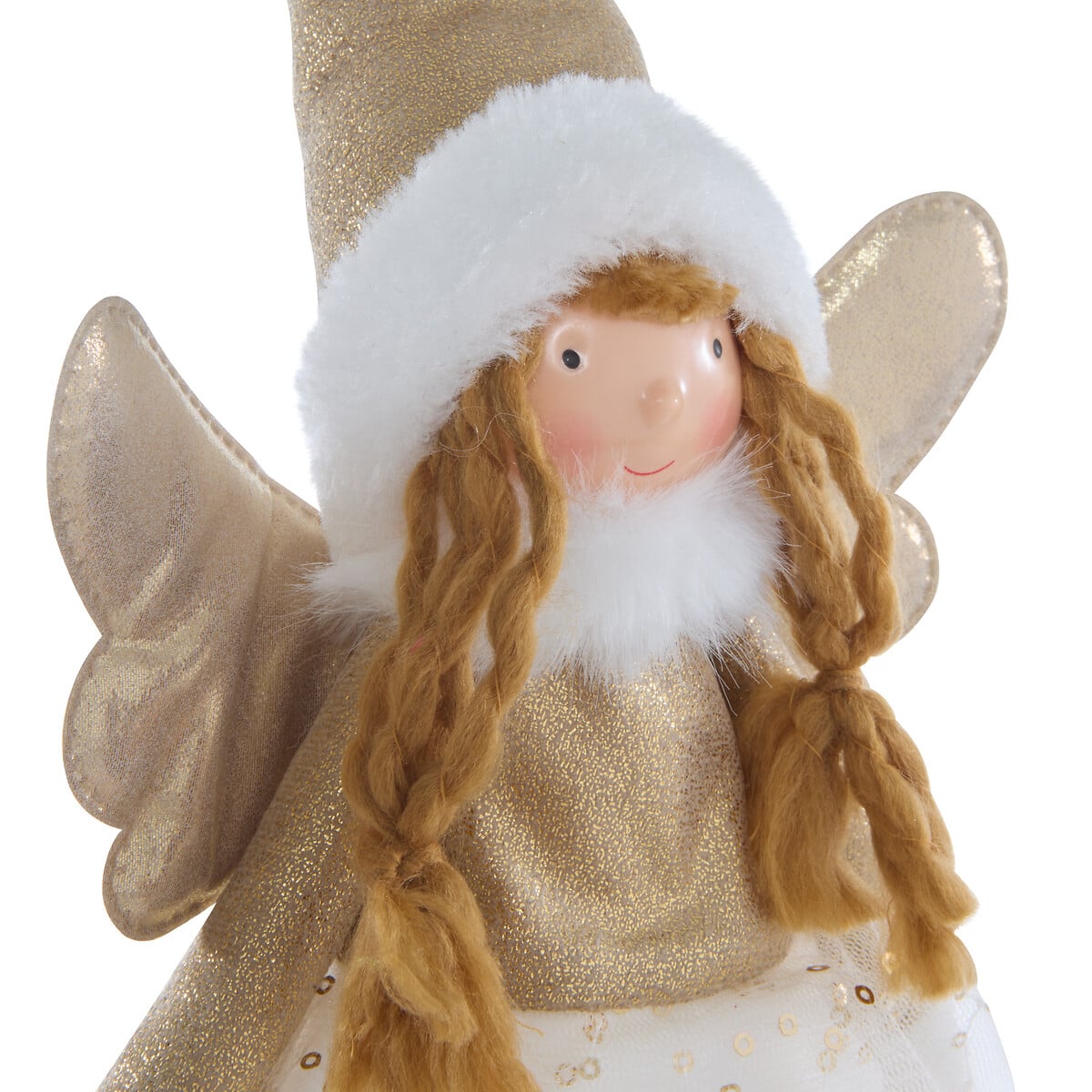 Figura Fada com asas e chap&eacute;u Rose 34cm