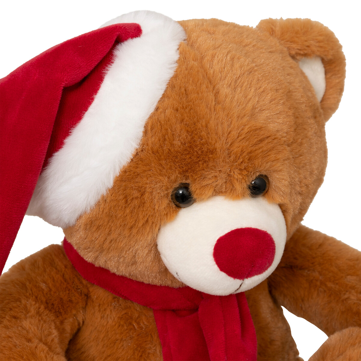 Figura boneco ursinho com gorro e cachecol 34cm