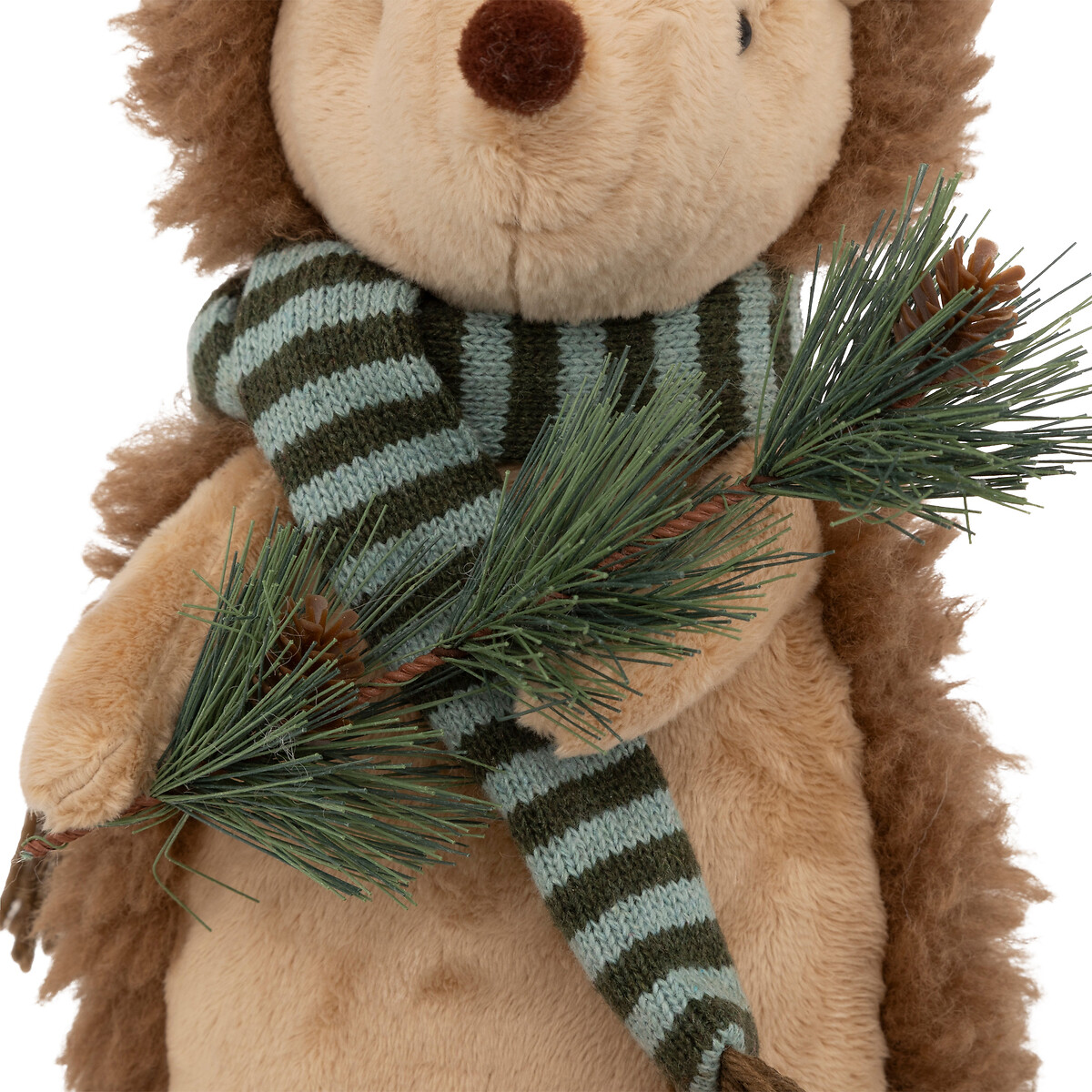 Figura ouriço francis com gorro e cachecol sentado 61cm