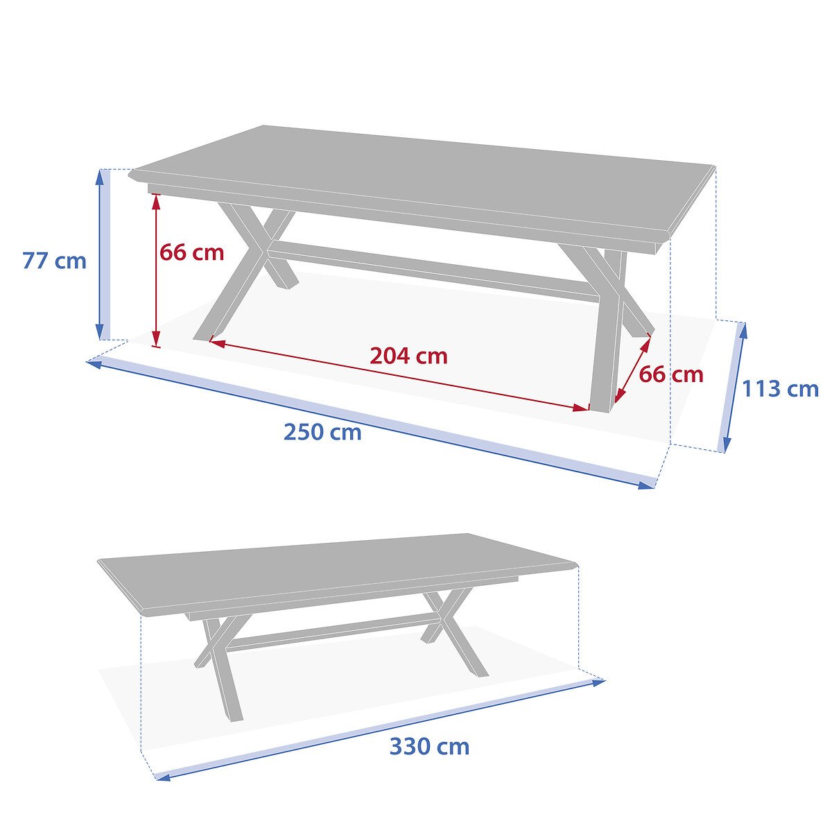 Mesa Extens&iacute;vel AXIOME Lin Argile 250-330cm