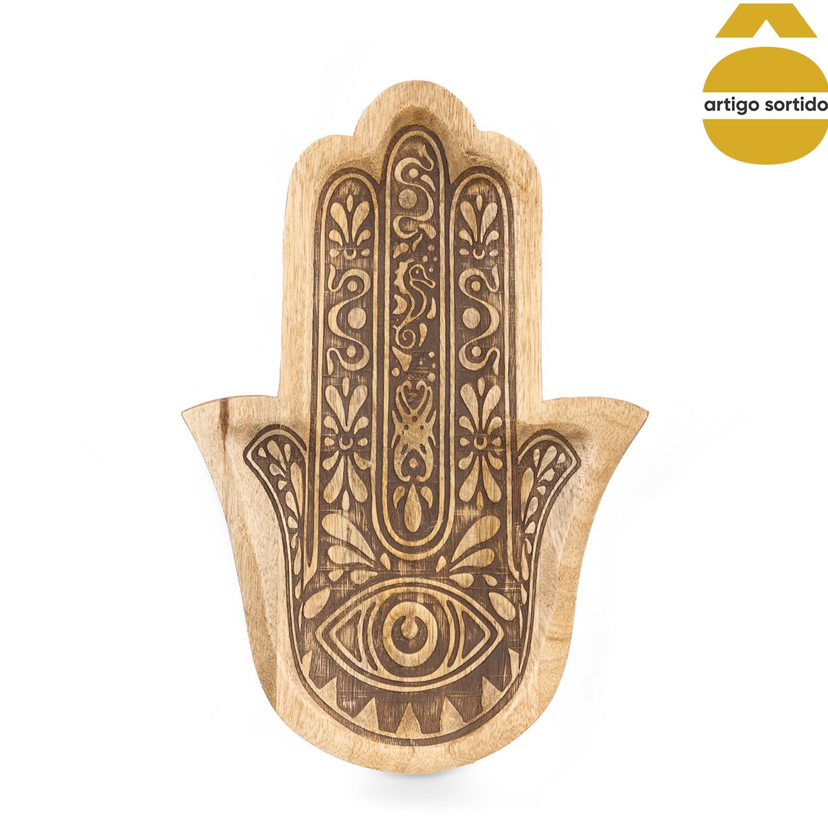 Despeja Bolsos Hams&aacute; Em Madeira Mango