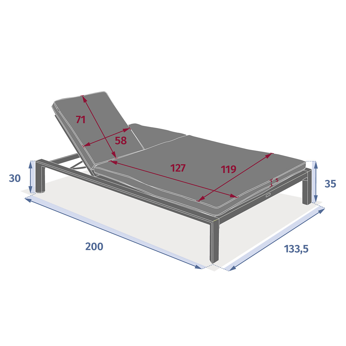 Espregui&ccedil;adeira dupla &Eacute;VASION argile