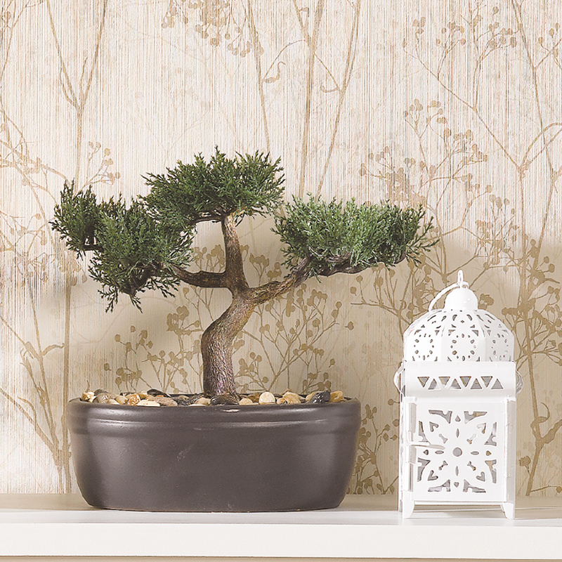 Vaso com bonsai artificial