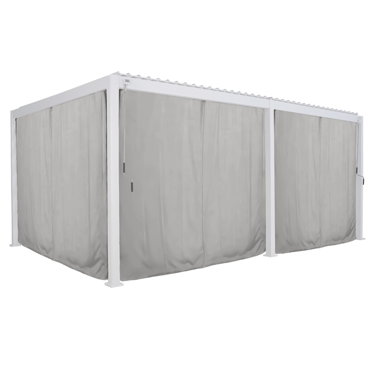 Cortinas e mosquiteiras para p&eacute;rgola &Eacute;VORA branco 3,6x6m