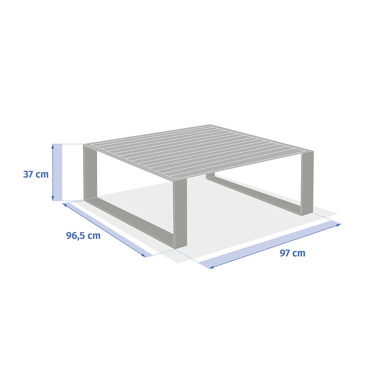 Mesa de centro ALLURE cru em alum&iacute;nio