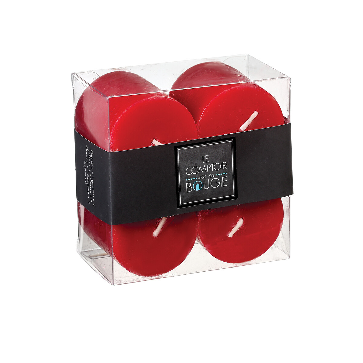 Conjunto 4 velas r&uacute;sticas vermelhas