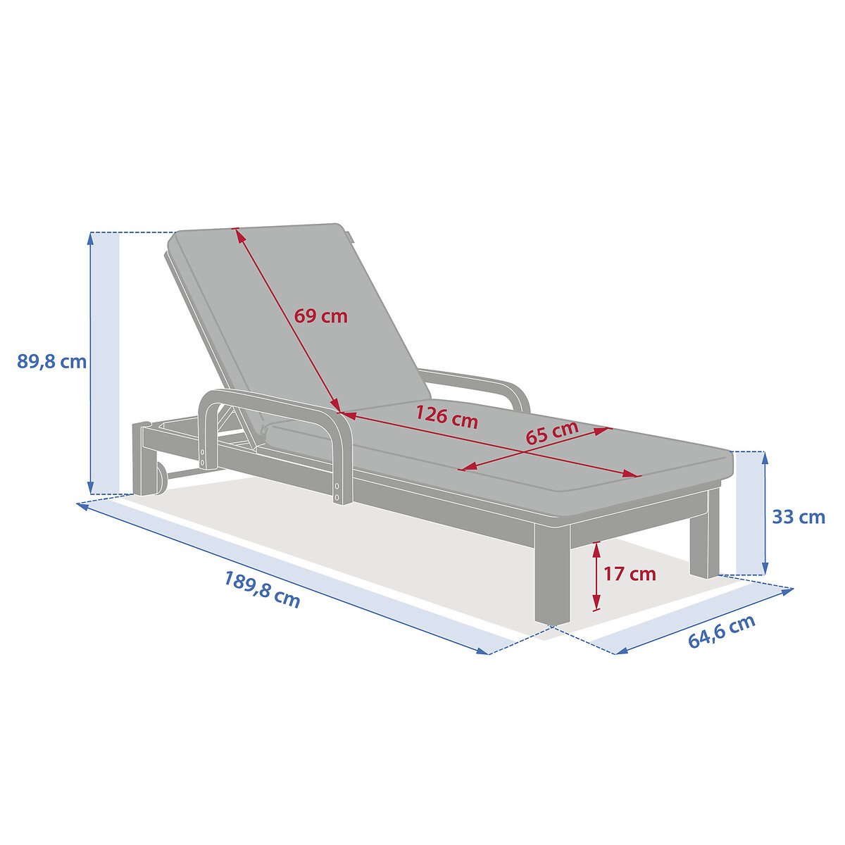Espregui&ccedil;adeira PAPOUASIE taupe em madeira ac&aacute;cia