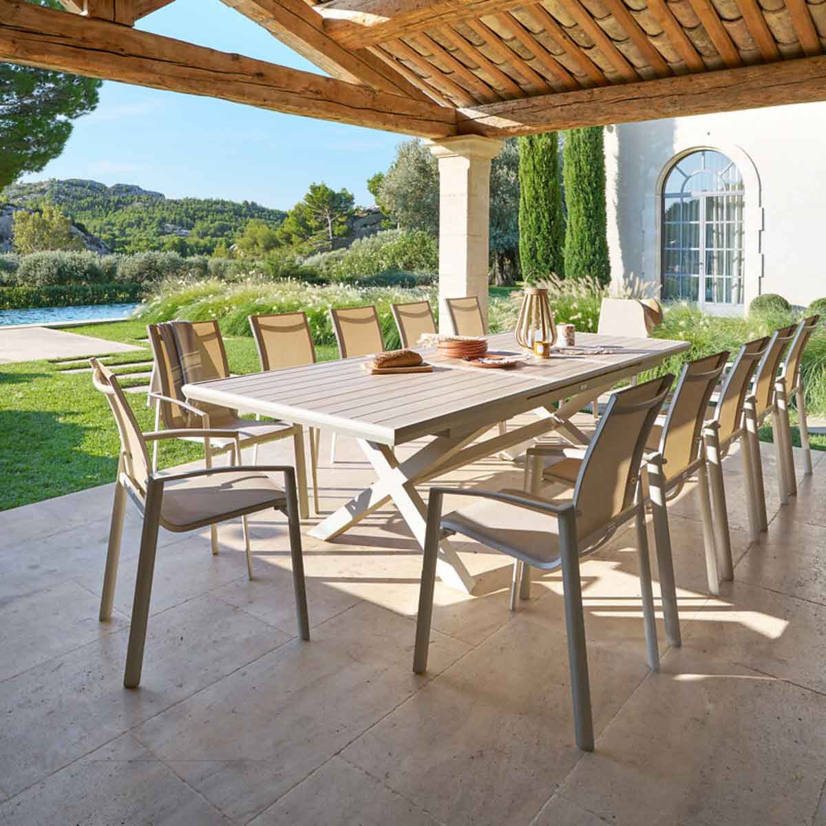 Mesa Extens&iacute;vel AXIOME Lin Argile 250-330cm