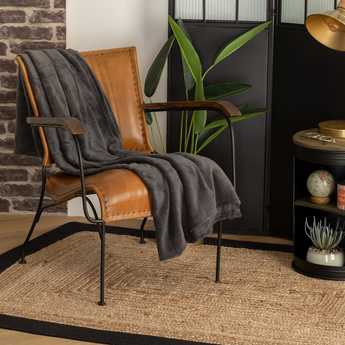 Manta microfibra cinza escuro 125x150cm