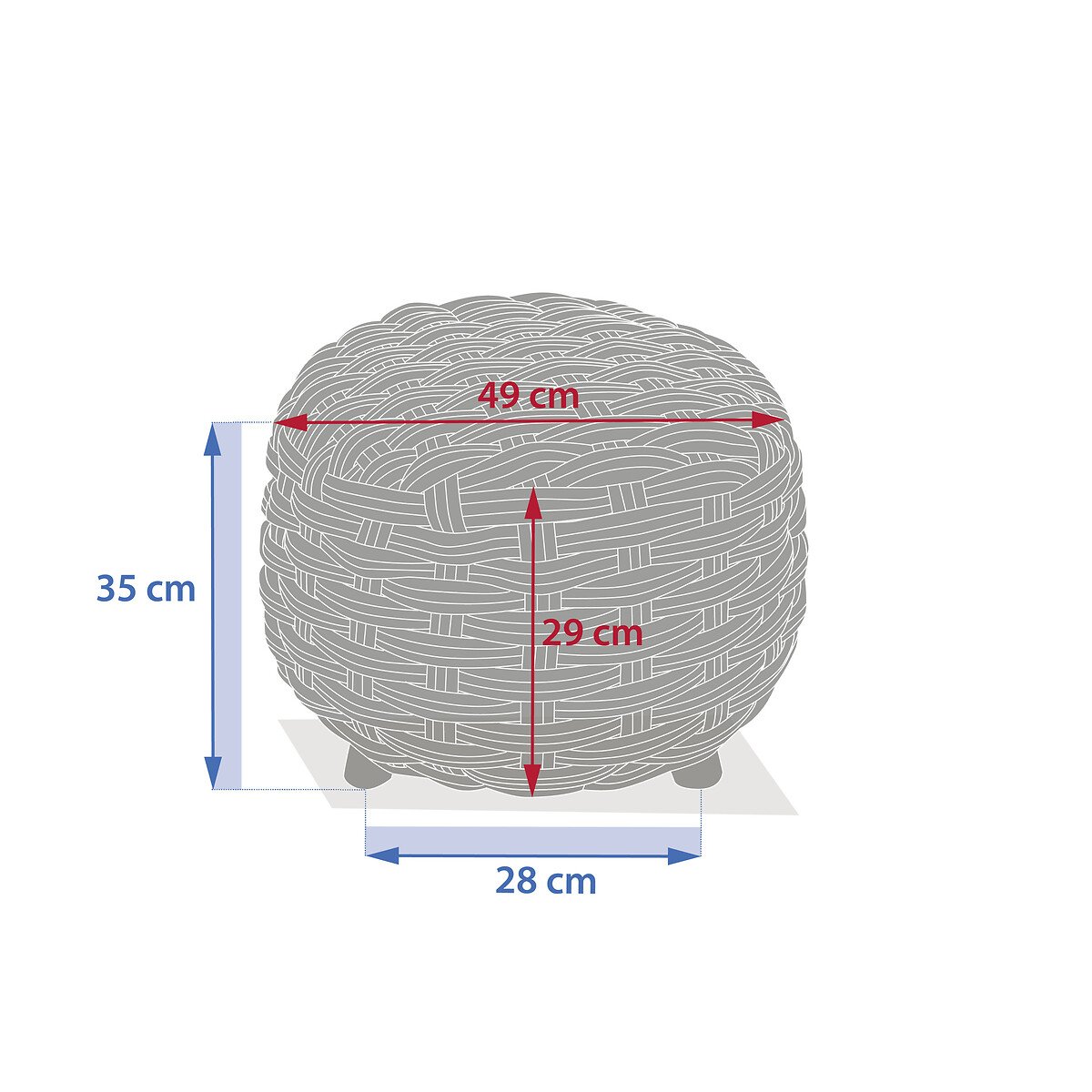 Pufe exterior OBBAE graphite