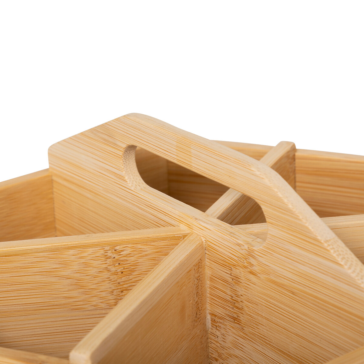 Caixa para ch&aacute; girat&oacute;ria com 6 compartimentos de bambu 12,5x19,3x22cm