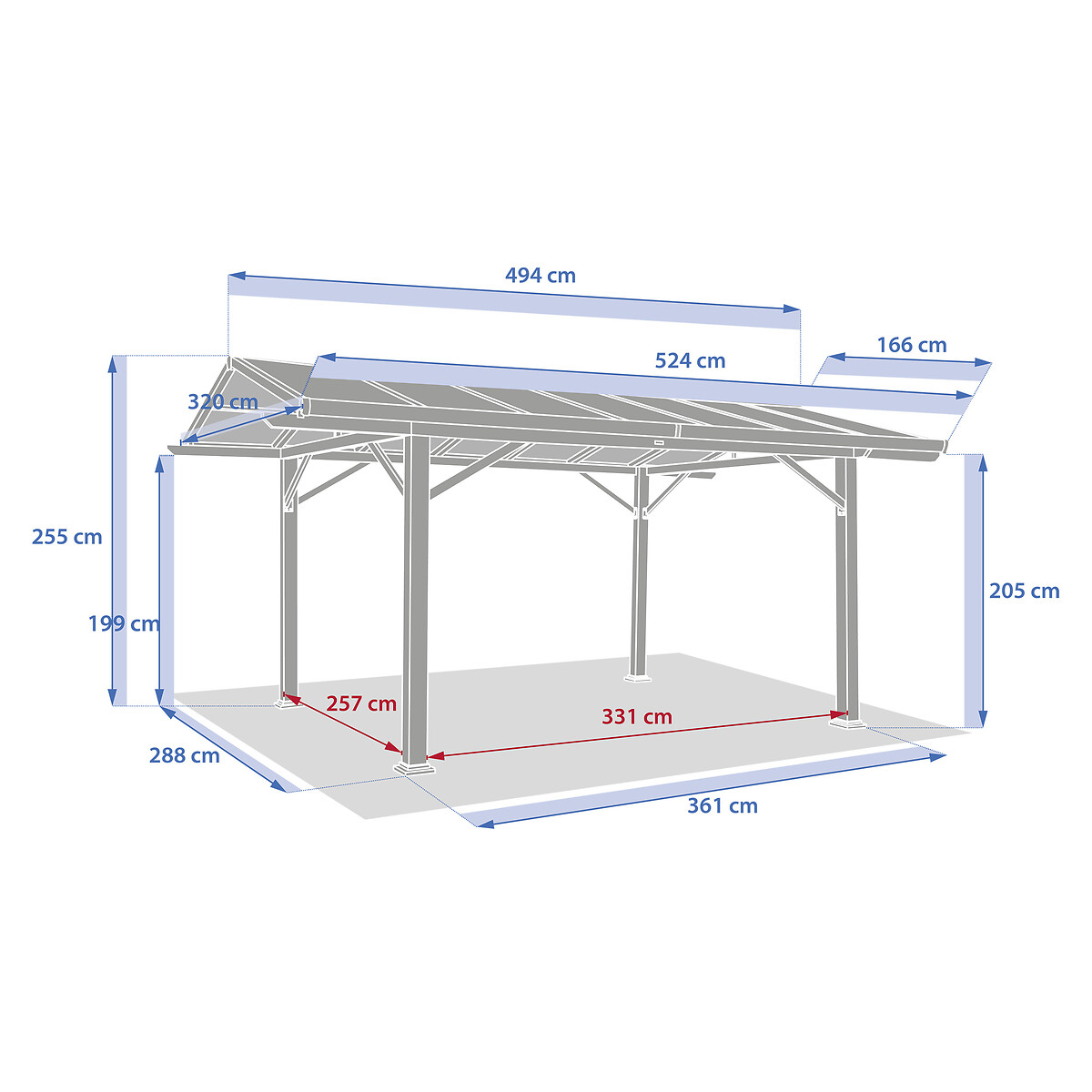 Abrigo BELIZE efeito madeira 3x5m