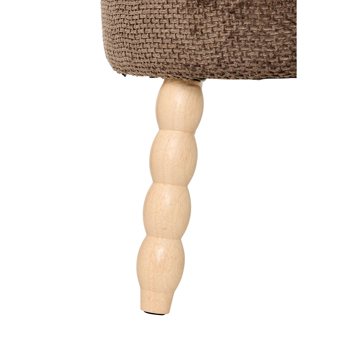 Tamborete SPOLO castanho em chenille 38x38x39cm