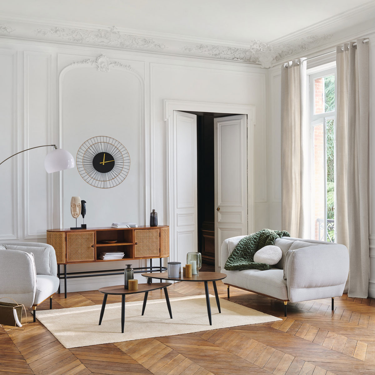 Conjunto de 2 mesas de centro MILEO castanho escuro,  Conjunto de 2 mesas de centro MILEO castanho escuro