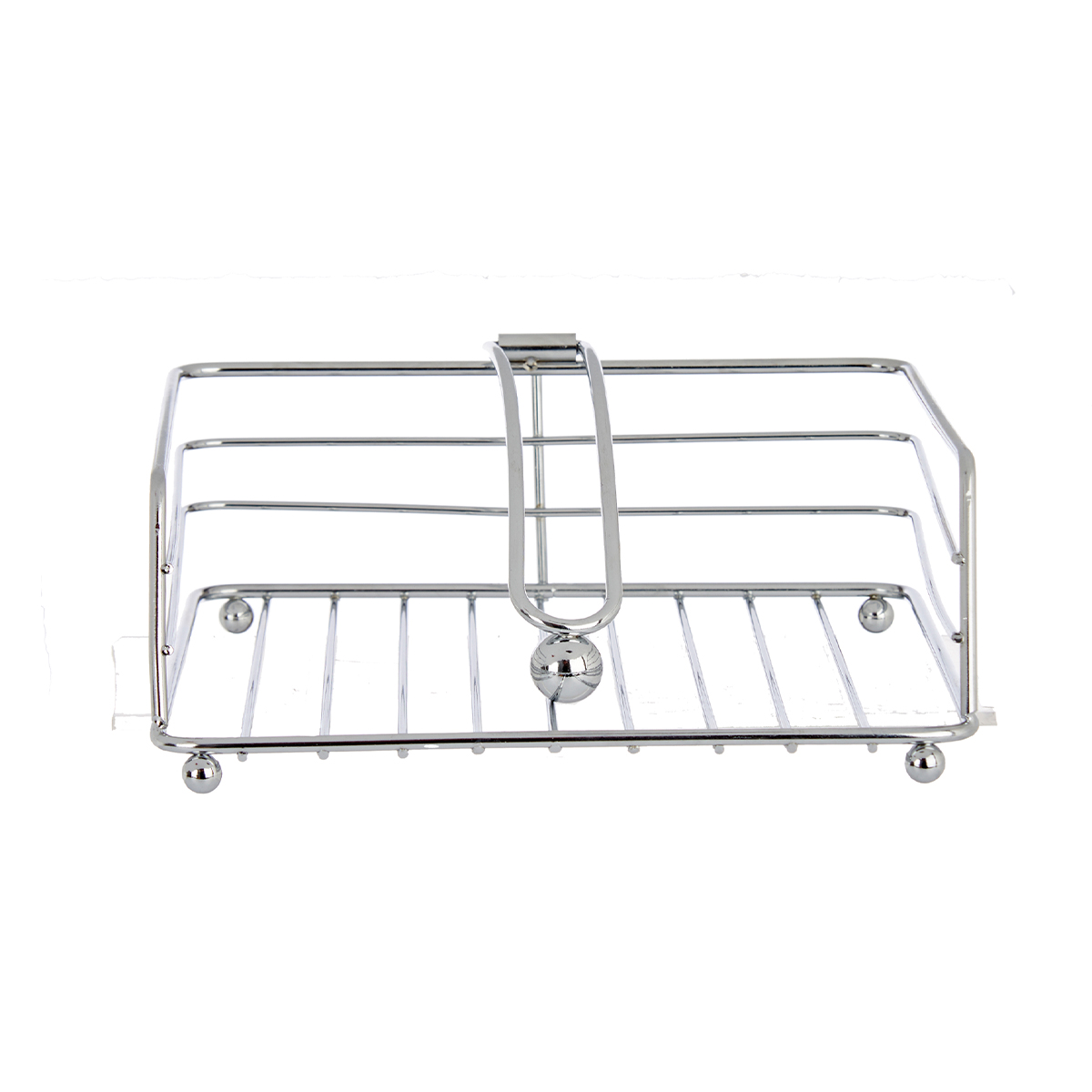 Porta guardanapos quadrado em metal cromado