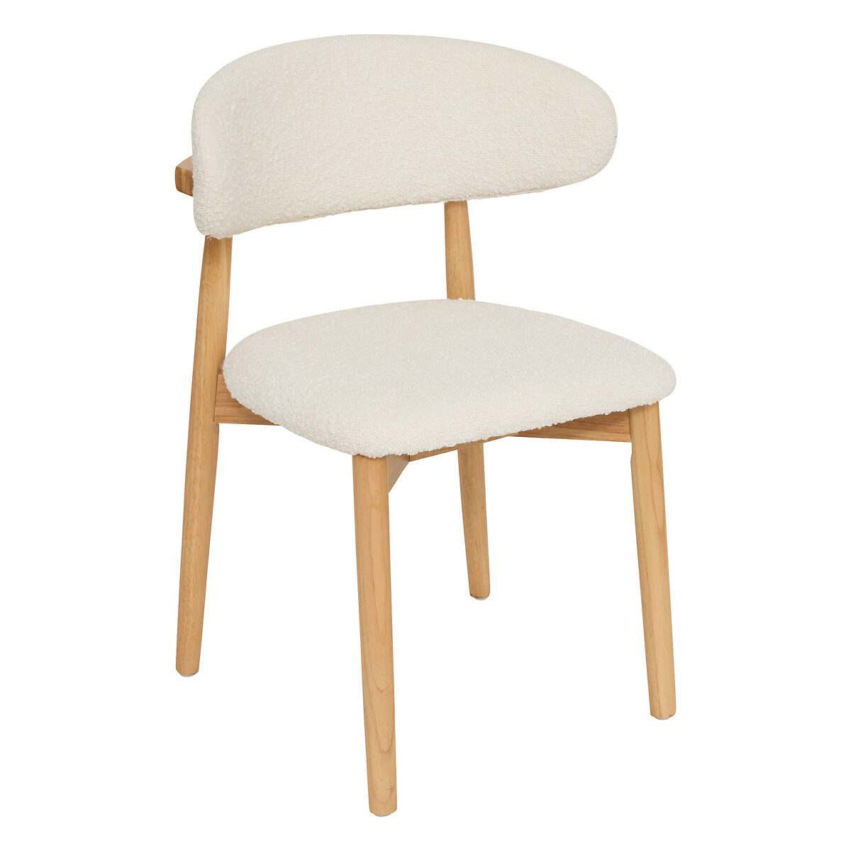 Cadeira SARI branca com tecido boucl&eacute; 56x71cm