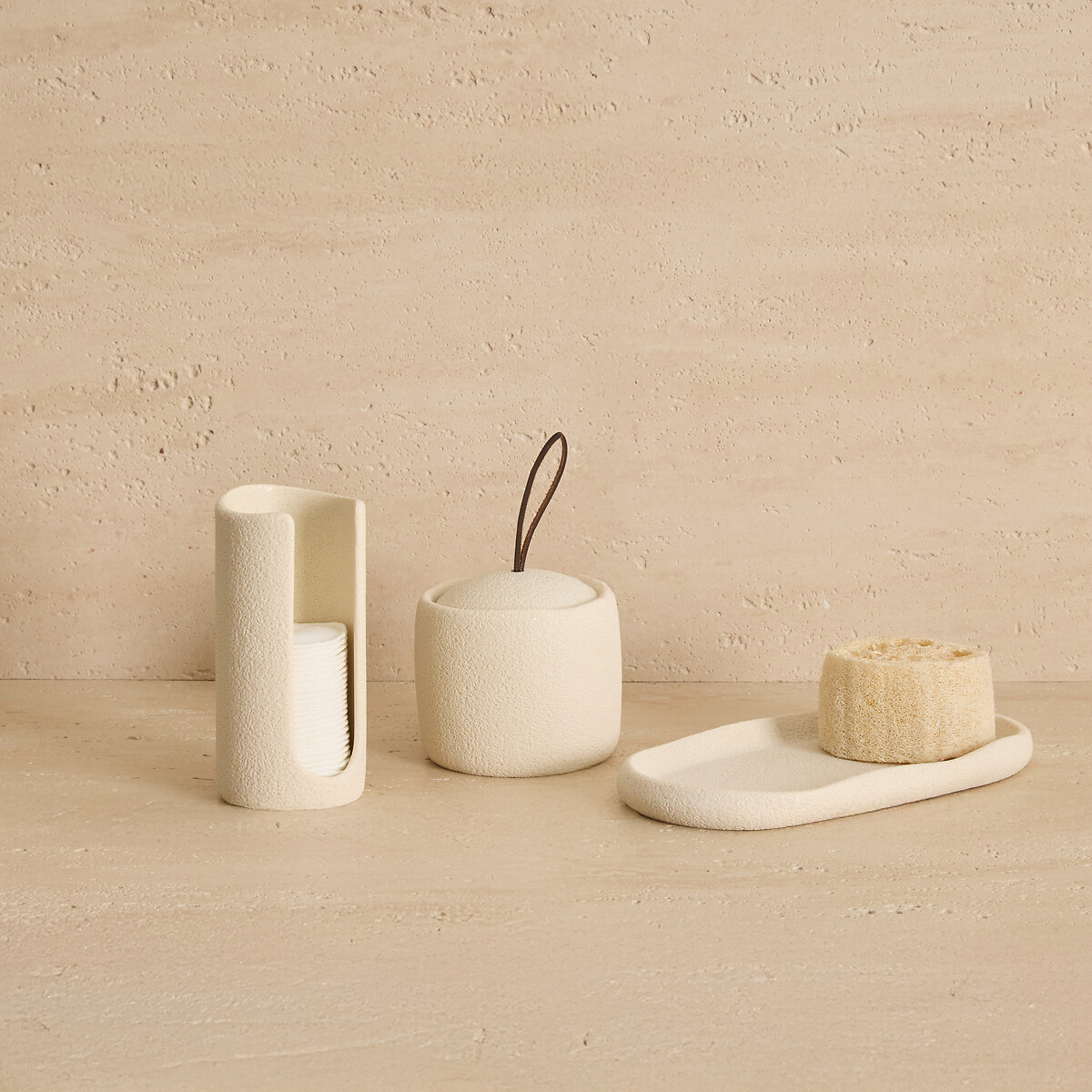 Pote de algod&atilde;o OLEYA bege