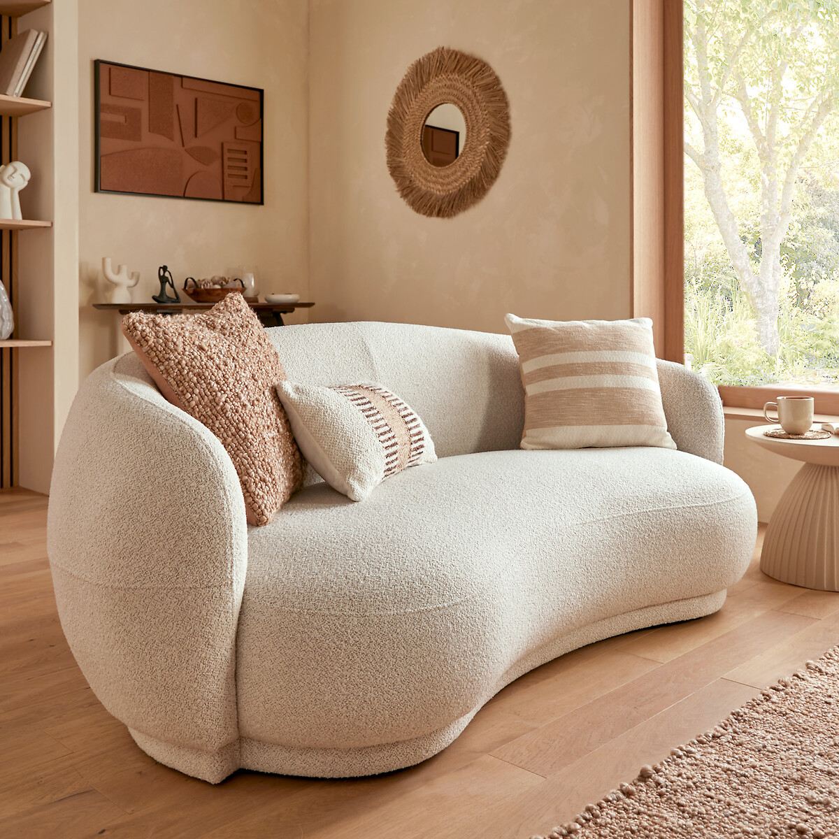 Sof&aacute; NESKY branco em tecido 192x99x72,5cm