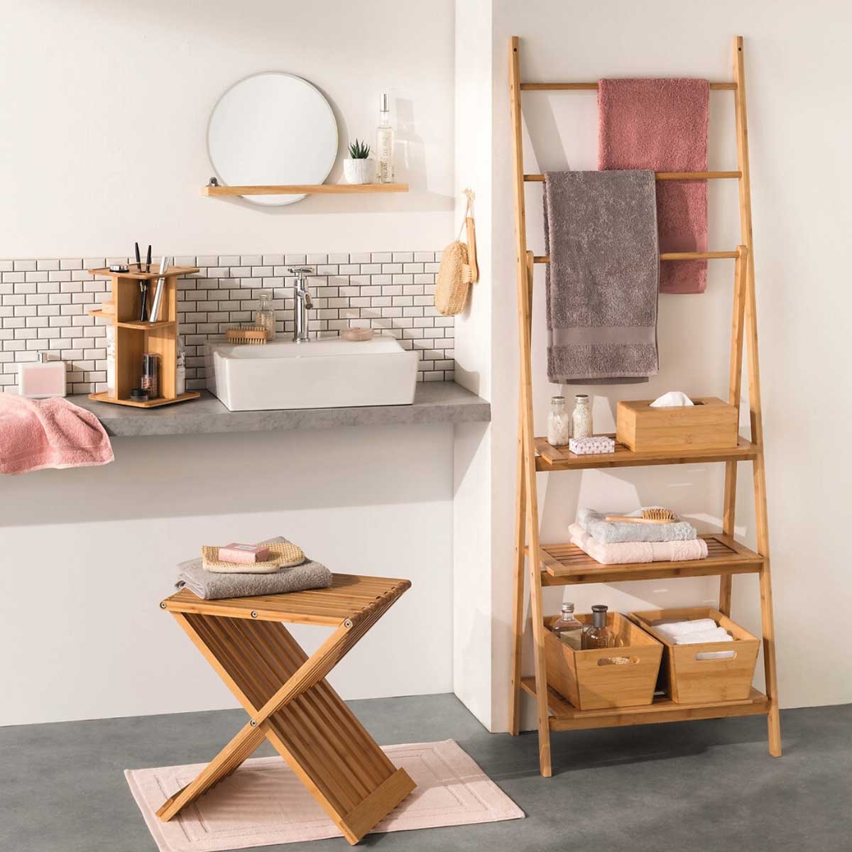 Caixa de arrumação wc em bambu,  Caixa de arrumação wc em bambu