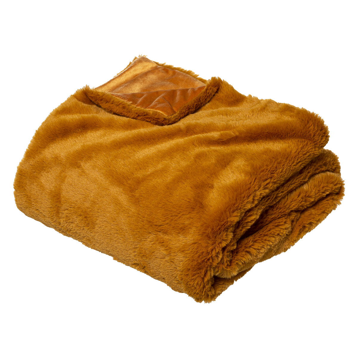 Manta de pelo ocre 125x150cm