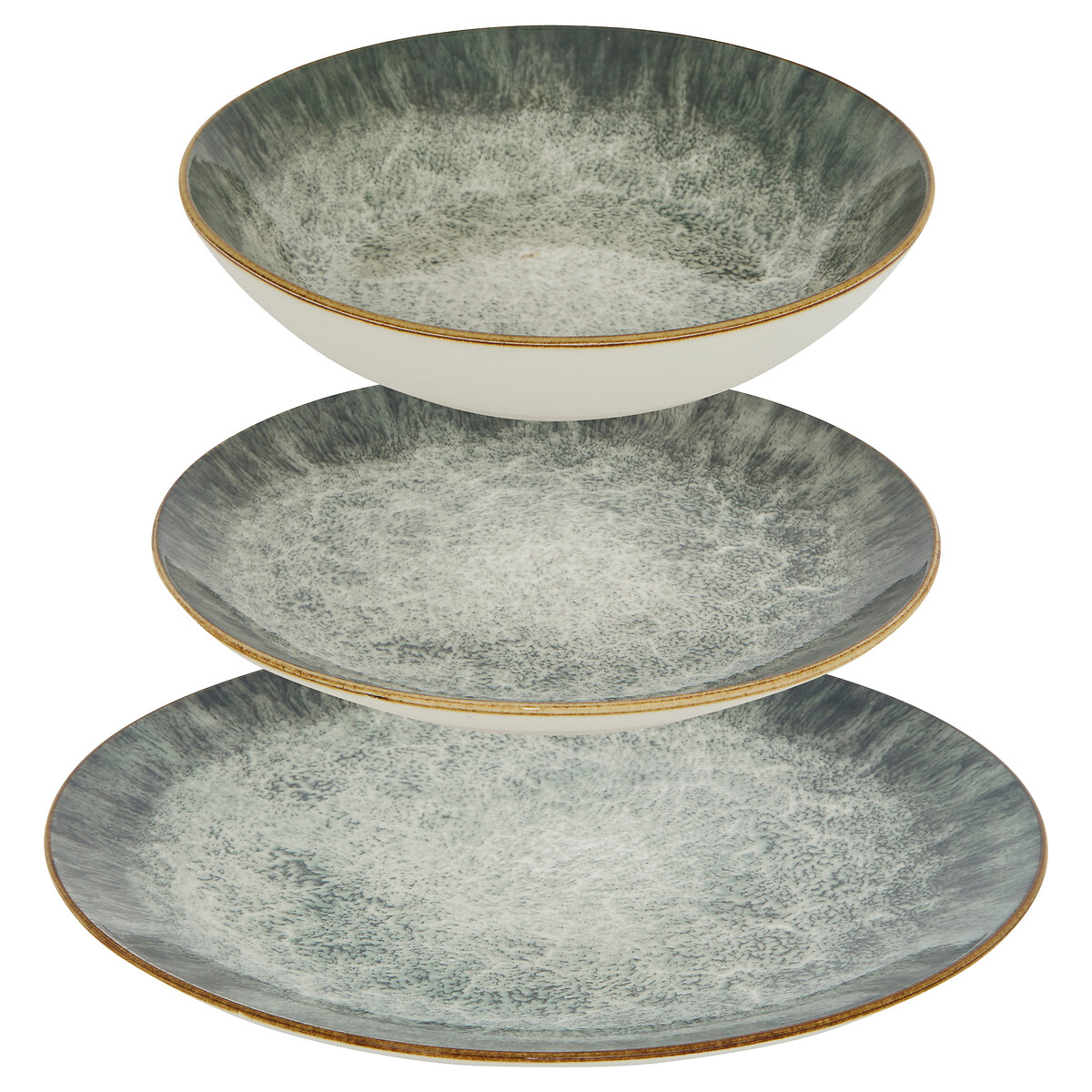 Servi&ccedil;o de mesa 12 pe&ccedil;as JULIETTE verde