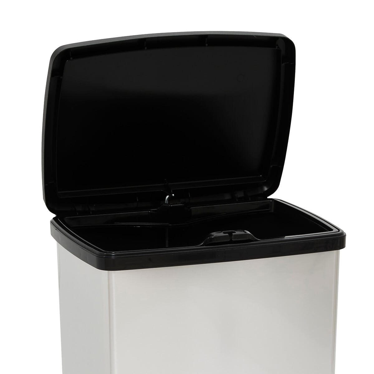 Balde Do Lixo Prateado SoftClose 50L