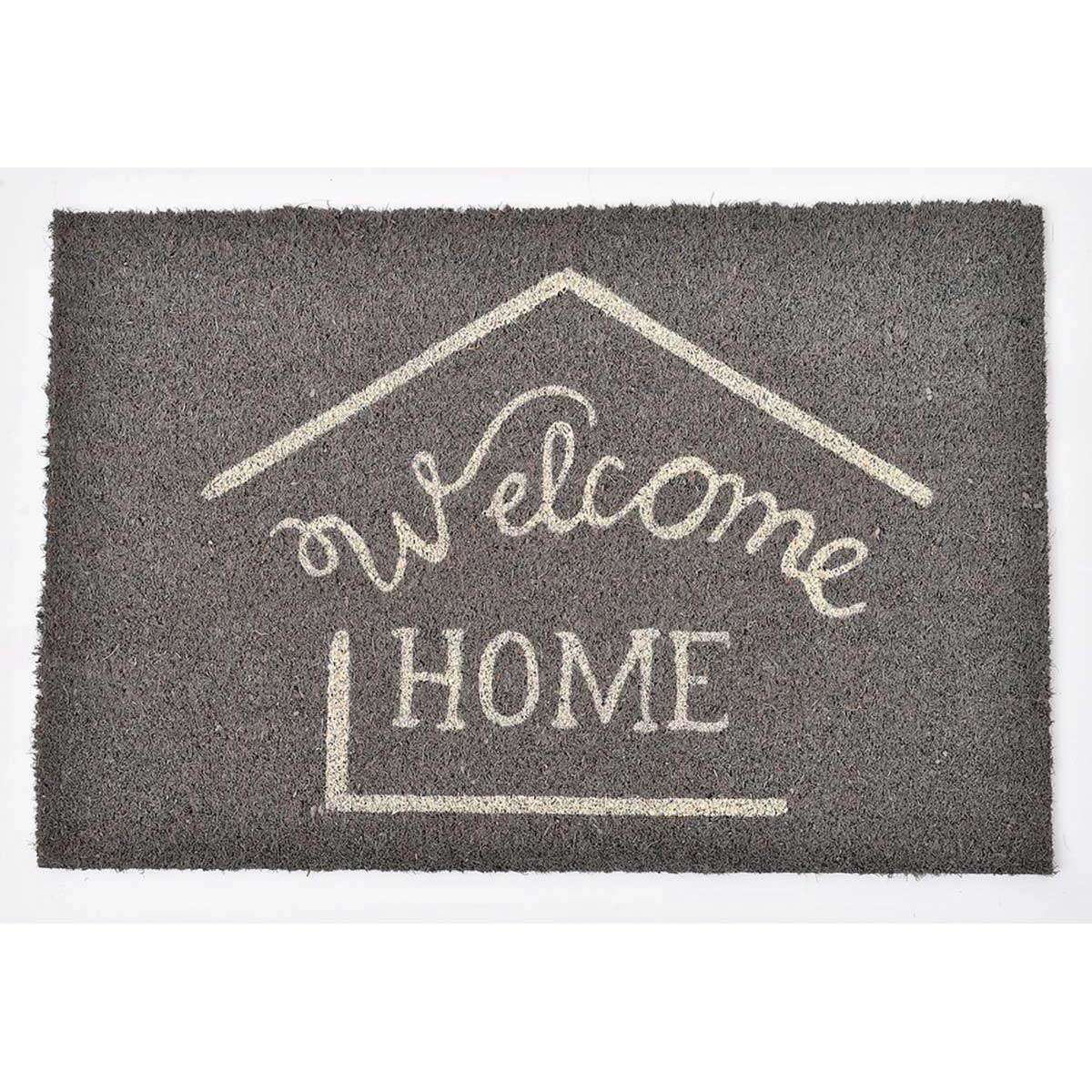 Tapete de entrada WELCOME HOME cinza