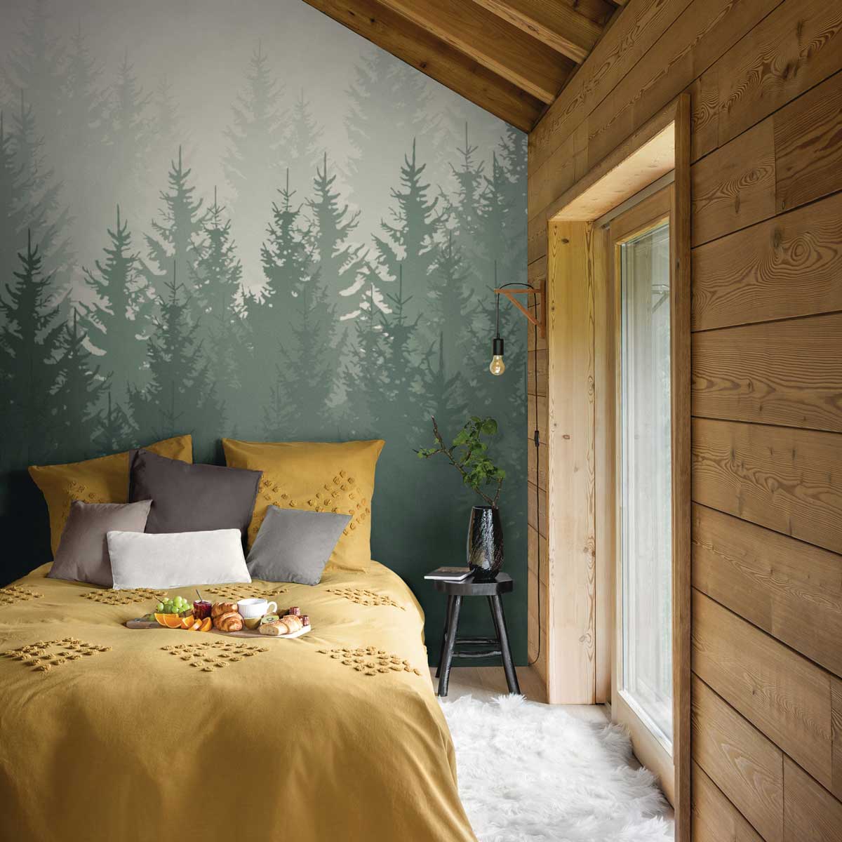 Capa de edred&atilde;o e 2 capas de almofada TUFT ocre 220x240cm