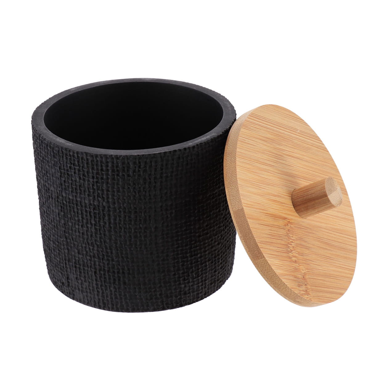 Pote para algod&atilde;o efeito malha preto