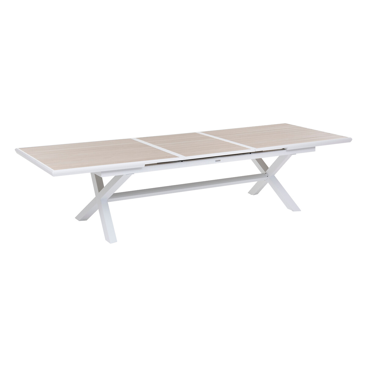 Mesa extens&iacute;vel AXIOME linho e branco 250-330cm