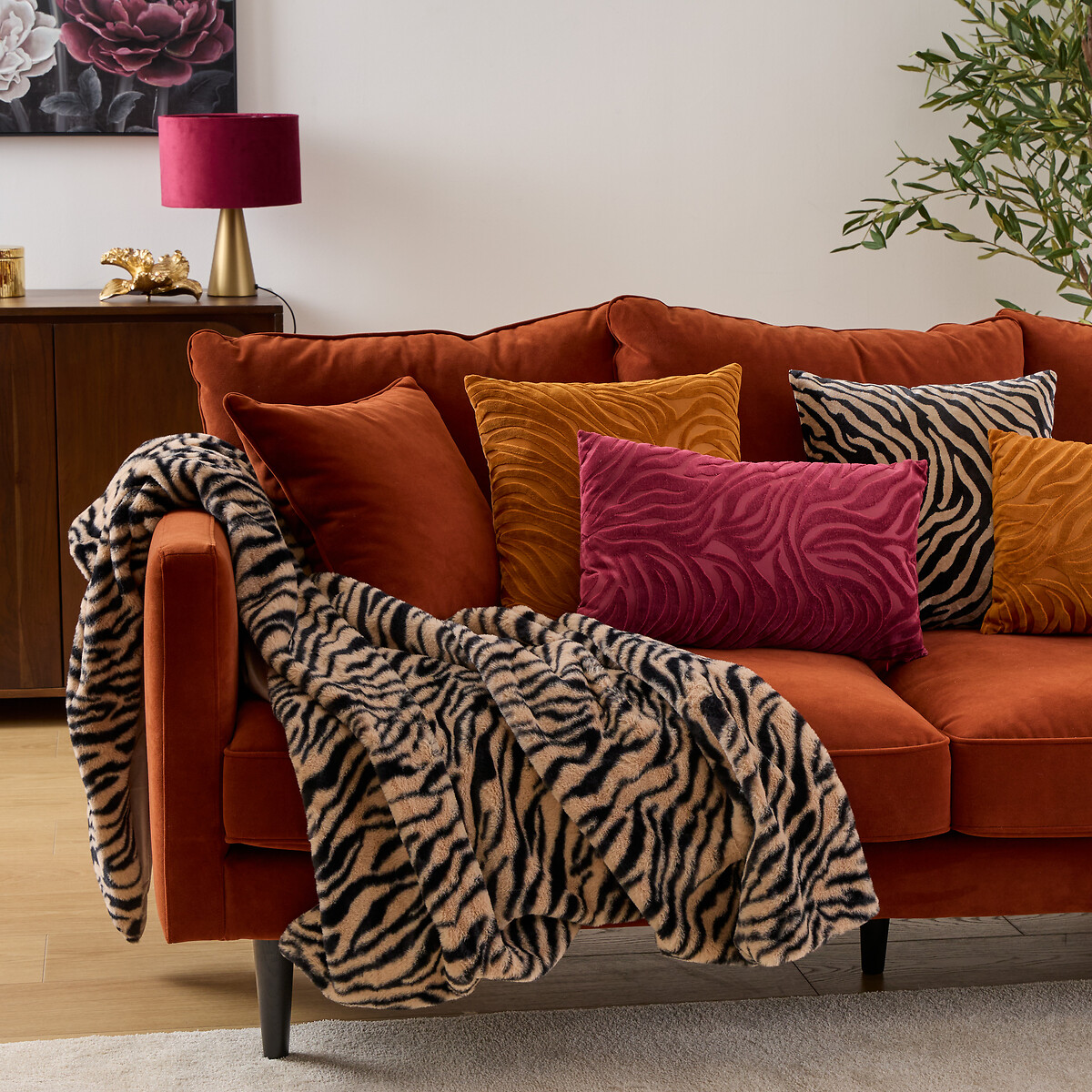 Manta LYNRA zebra em pelo 120x160cm