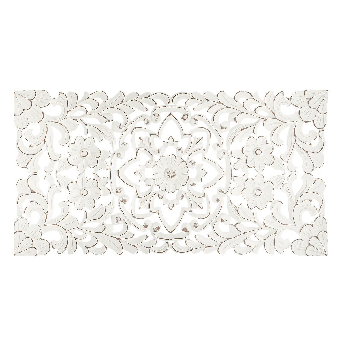 Painel decorativo FANNY branco esculpido em mdf 45x85cm