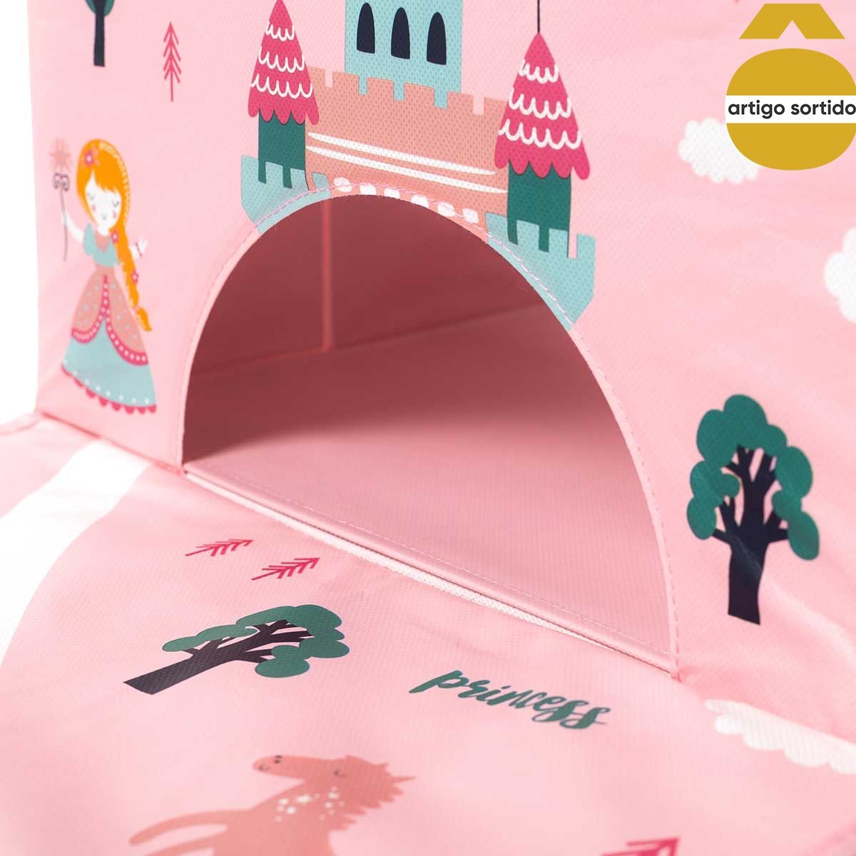 Caixa de arruma&ccedil;&atilde;o com tapete de atividade 38x2,5x25cm