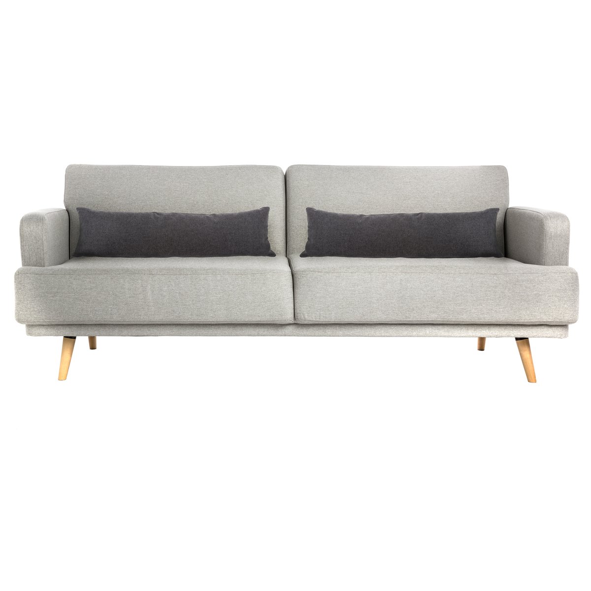 Sof&aacute; cama JACK cinza claro em tecido