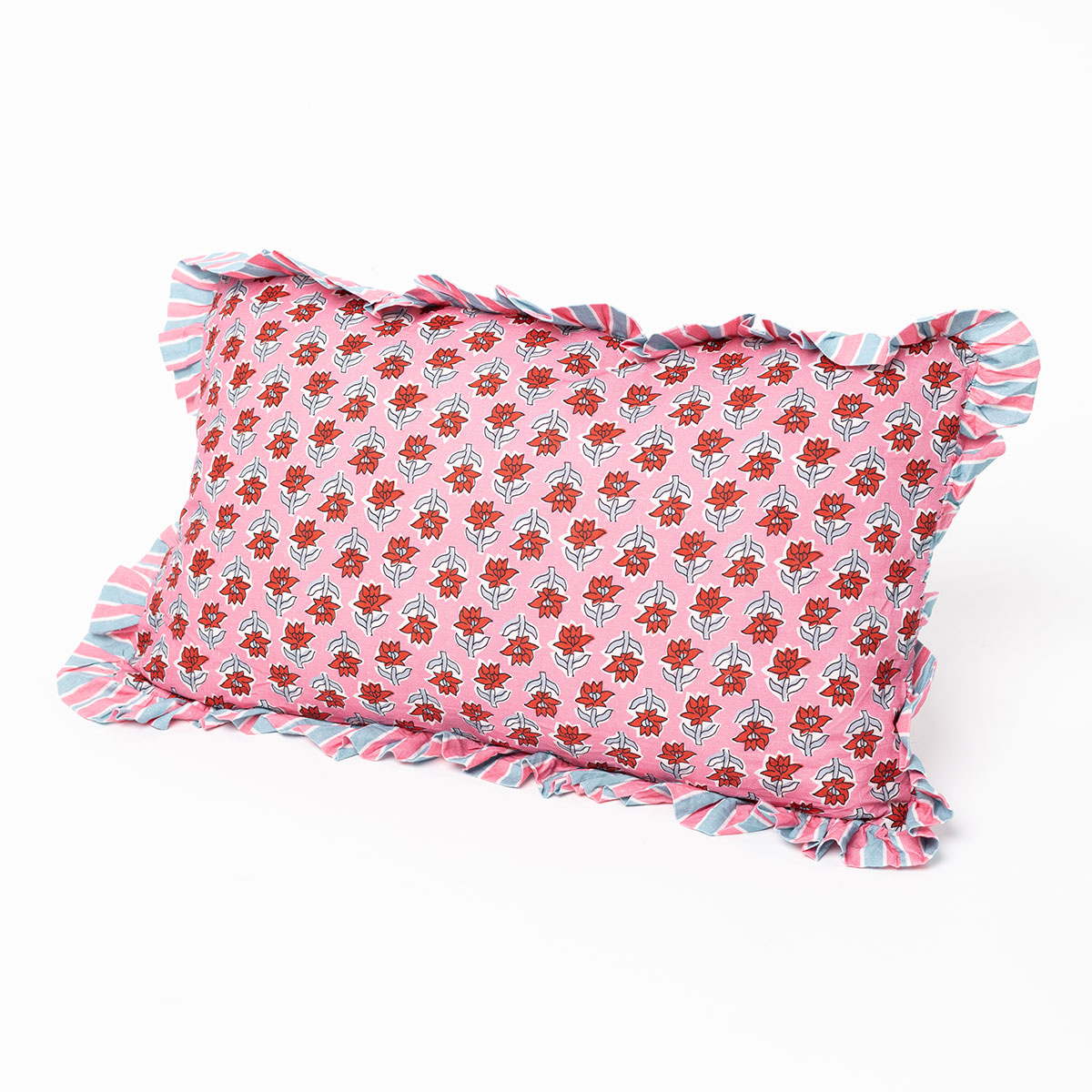 Almofada YUCATAN floral com folhos 35x60xm