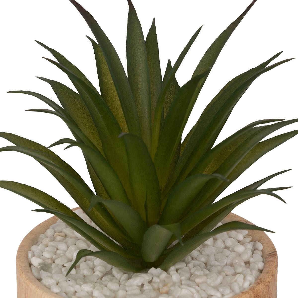 Vaso com planta artificial SOA em cer&acirc;mica efeito madeira 17,5cm
