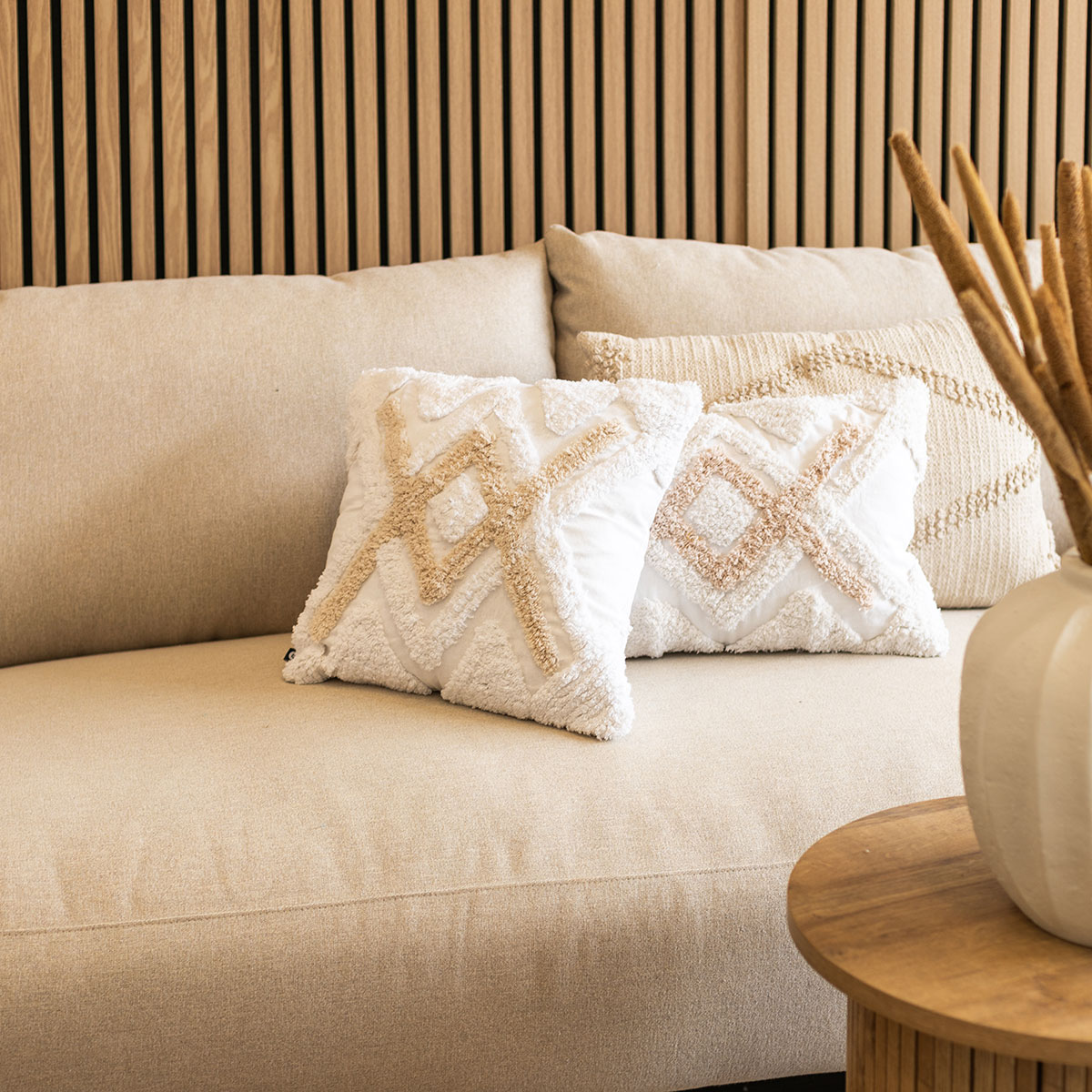 Capa para almofada TUFT marfim 40x40cm