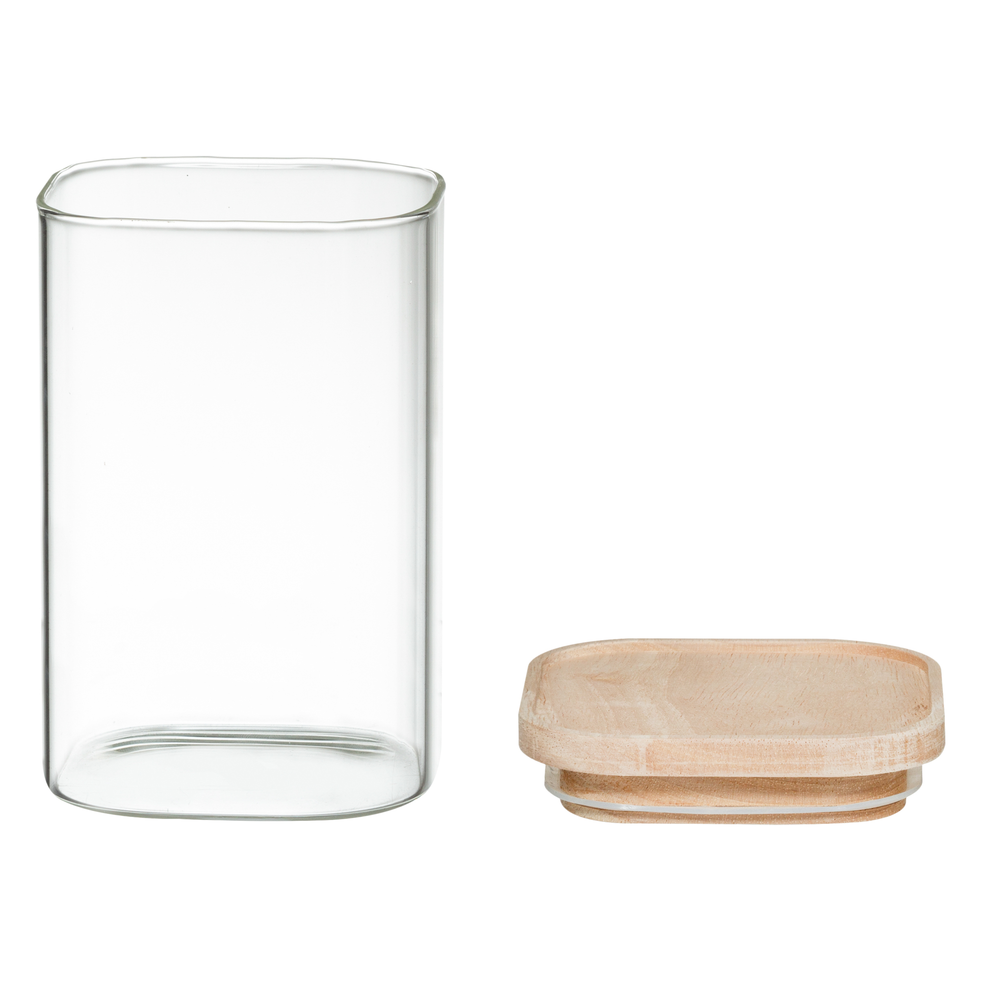Conjunto de 4 frascos de vidro empilh&aacute;veis