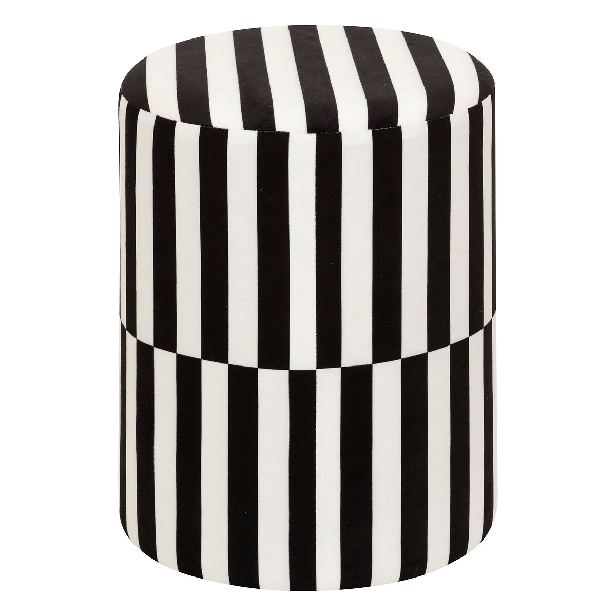 Pufe com riscas preto e branco 38cm