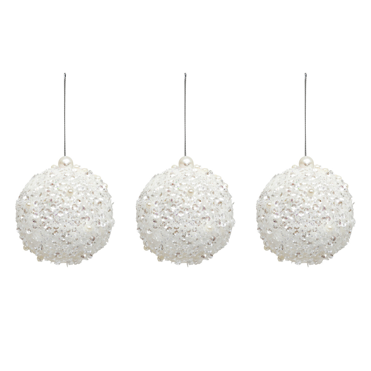 Conjunto 3 bolas natal 8cm