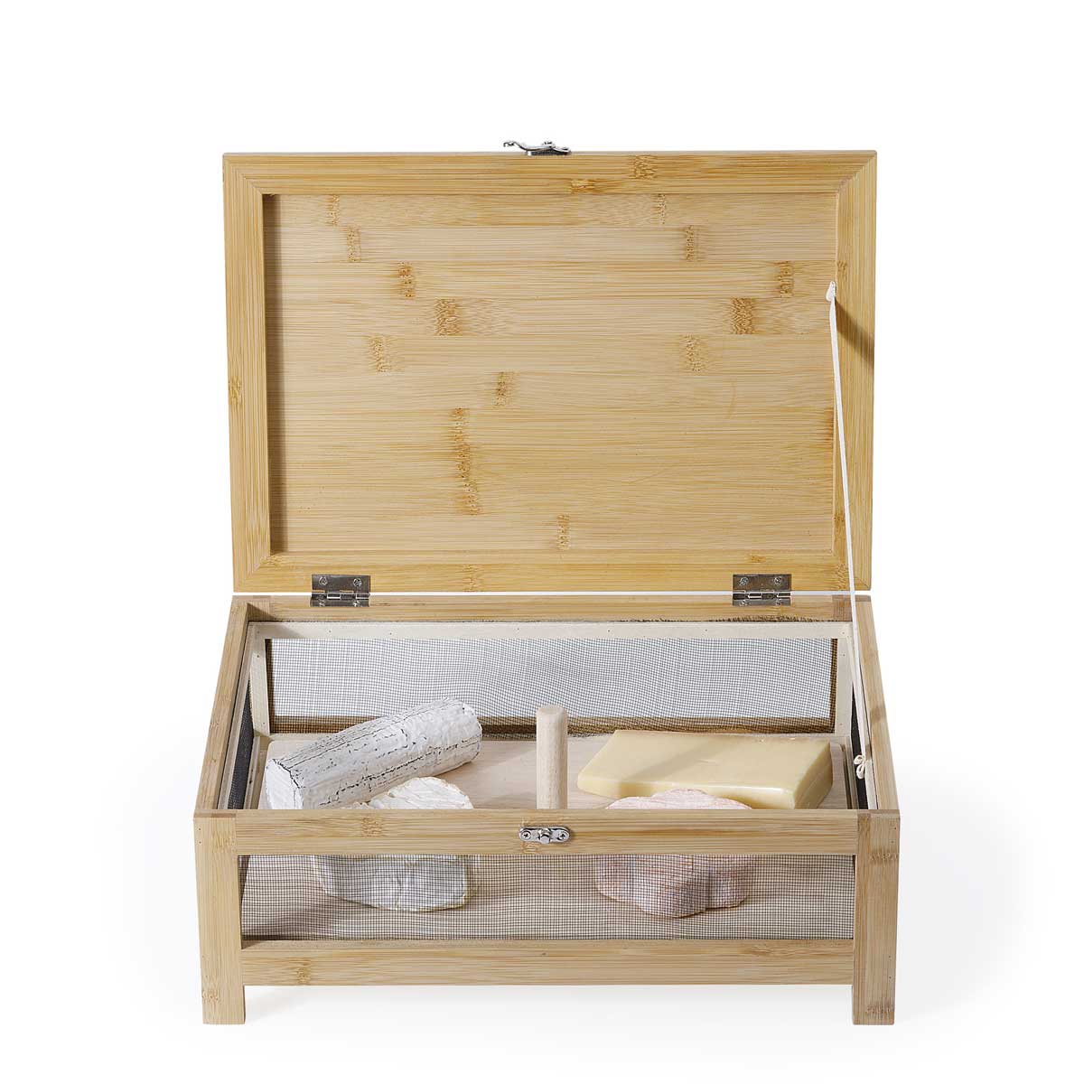 Queijeira com t&aacute;bua em bambu