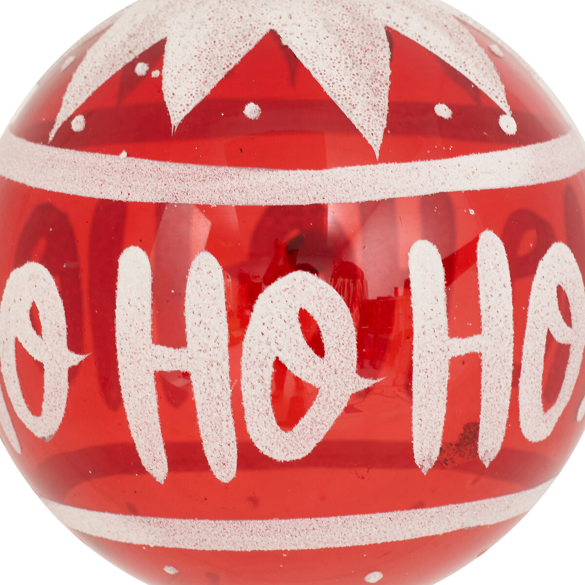 Bola de natal hohoho vidro 9cm