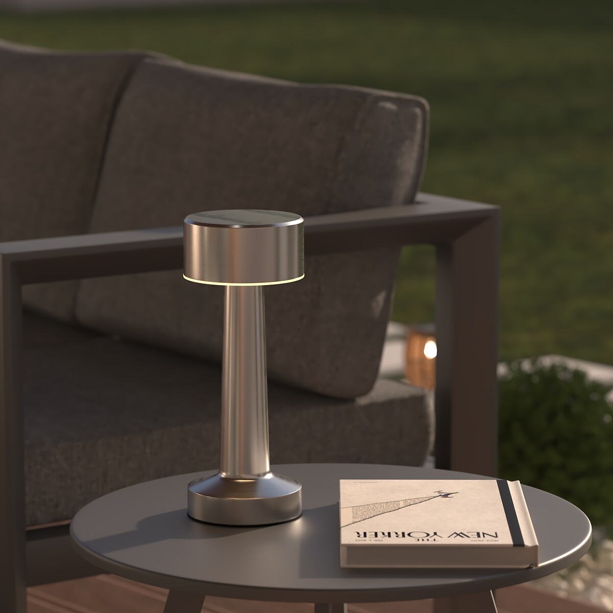 Candeeiro Exterior USB Halto Inox Prateado