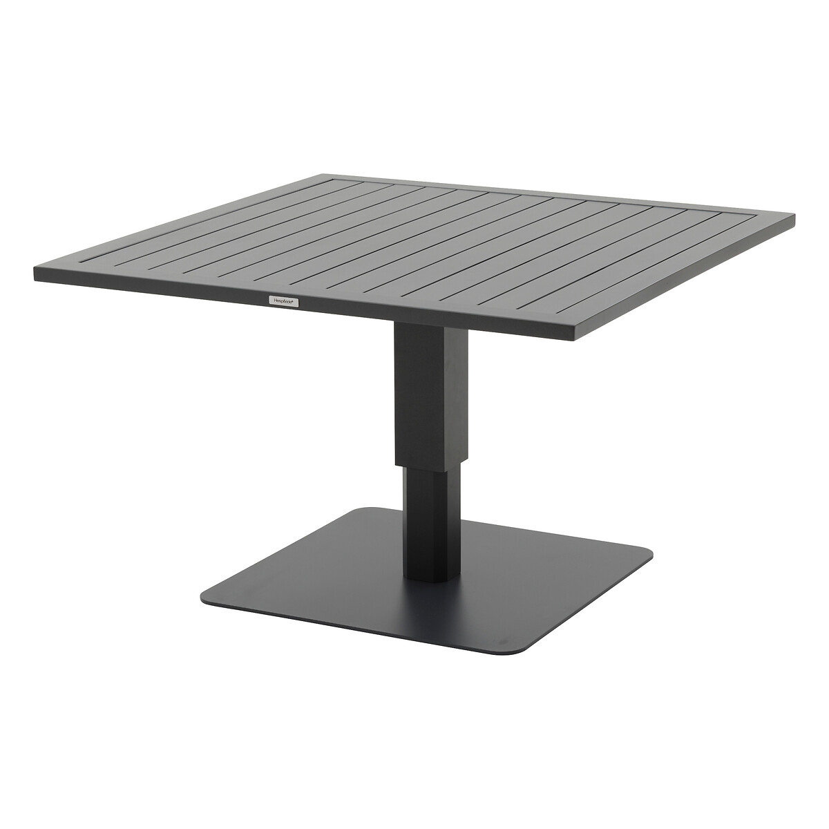 Mesa de centro SALIMIA elev&aacute;vel cinza em alum&iacute;nio