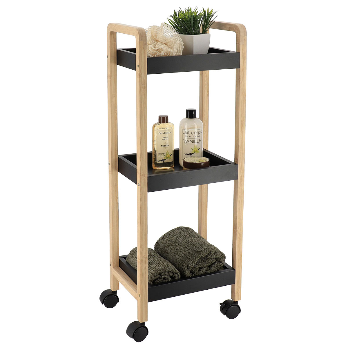 M&oacute;vel com 3 prateleiras preto 79cm