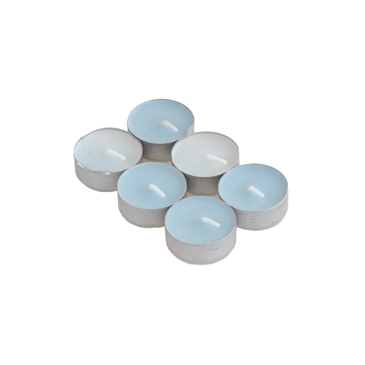Conjunto de 6 tealights perfumadas de talco