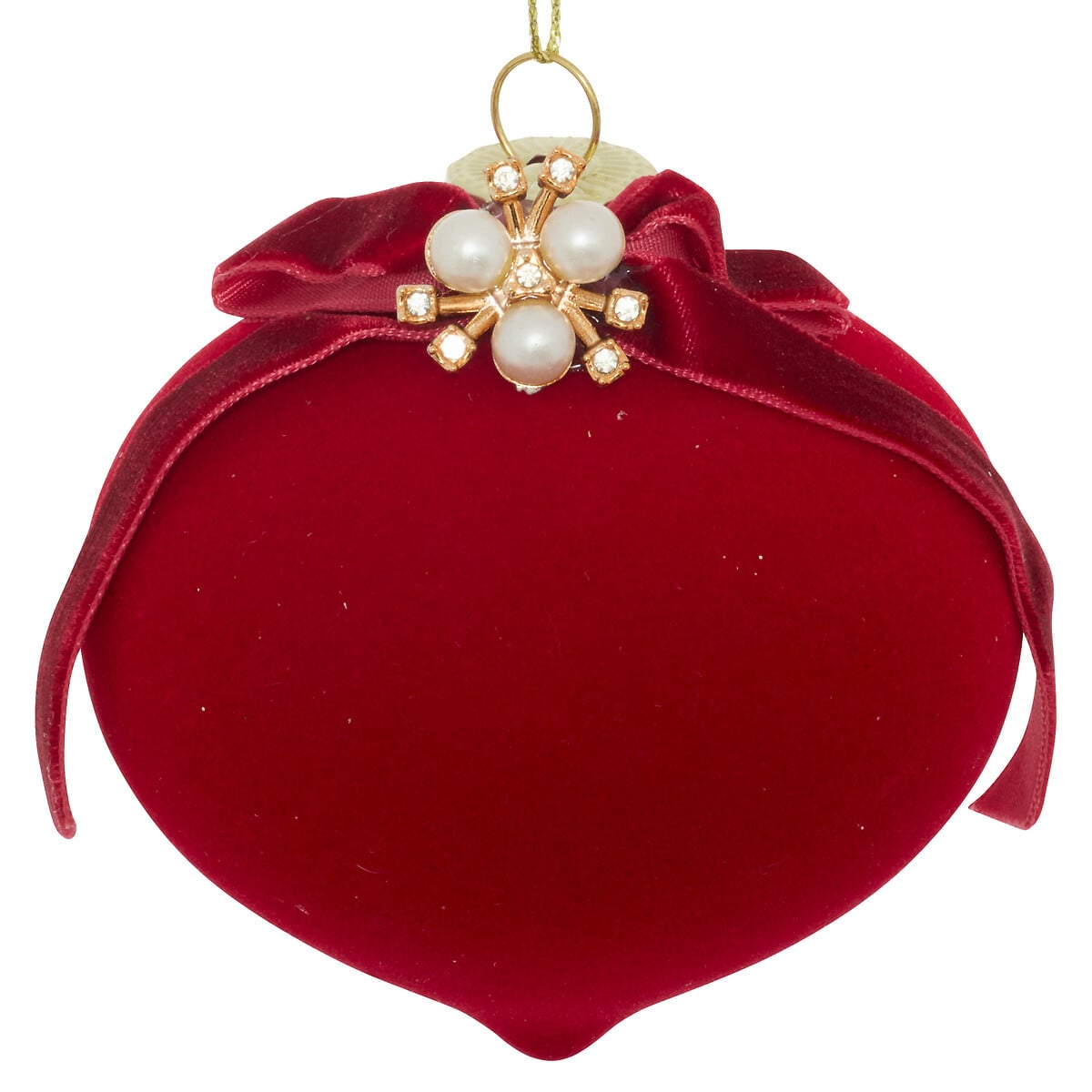 Bola de natal com p&eacute;rola bordeaux 8cm