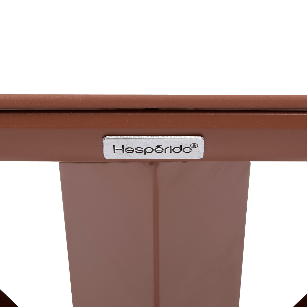 Mesa ORYON redonda acajou alum&iacute;nio