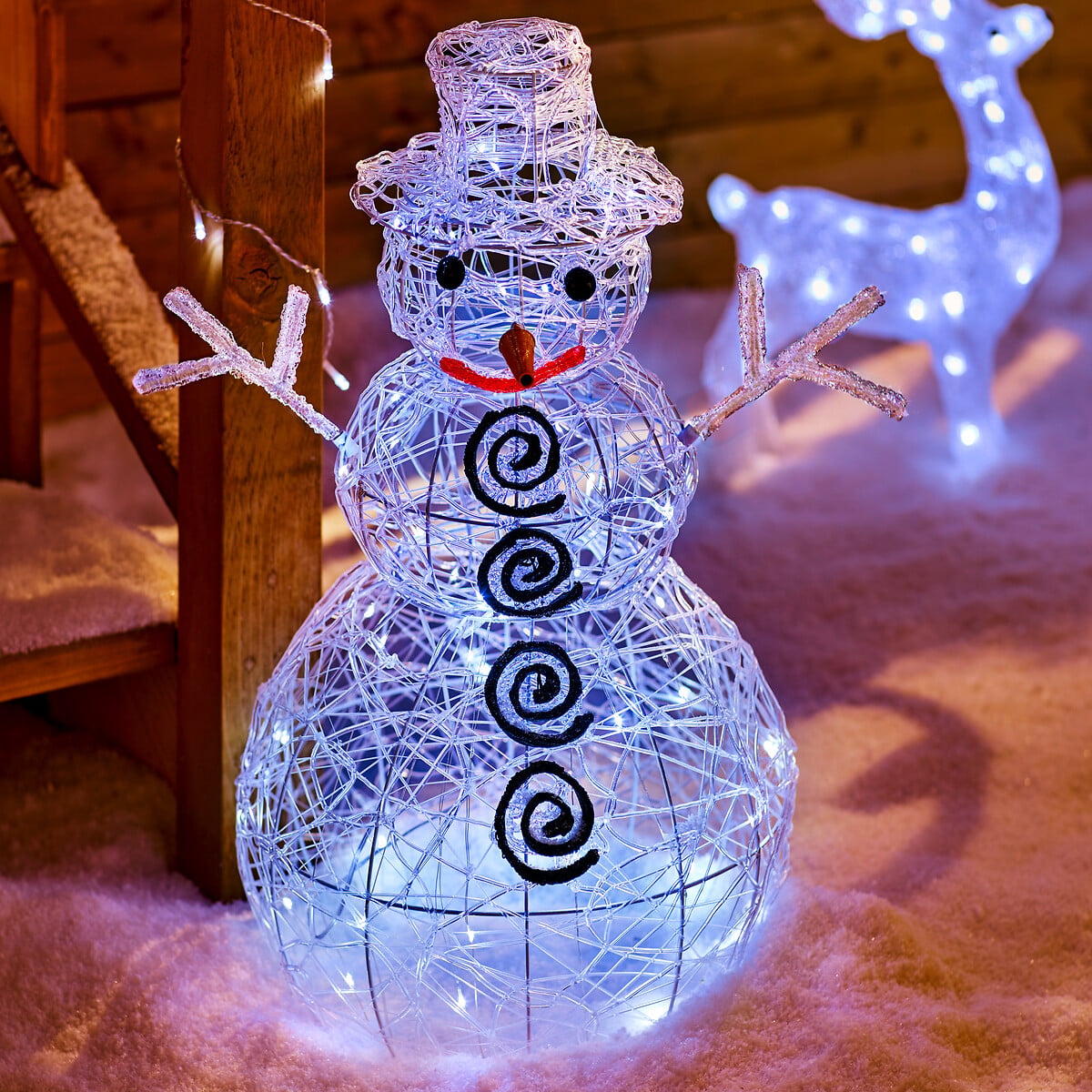 Figura de boneco de neve luminoso 60cm