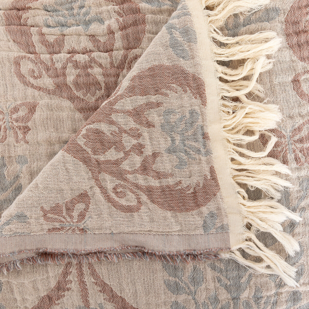 Colcha LITTLE COTTAGE pastel com franjas 240x260cm